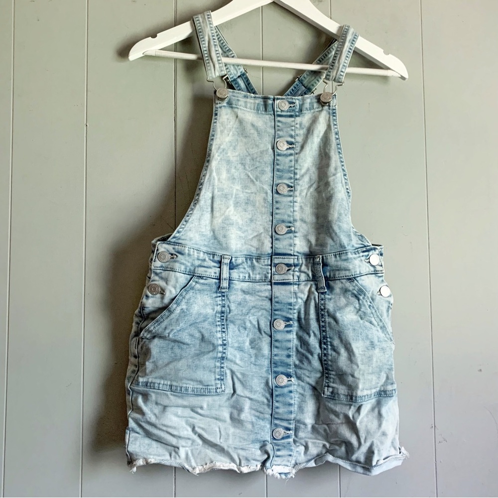 JUSTICE Big Girls Light Wash Denim Skirtalls Size 16